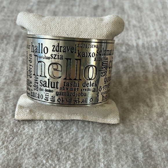 Jewelry - 3/$15 Wide Cuff Bracelet- Multi Language Hello